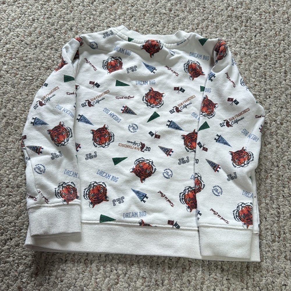 Janie and Jack Cream Crewneck Sweater size 5 - Picture 2 of 3